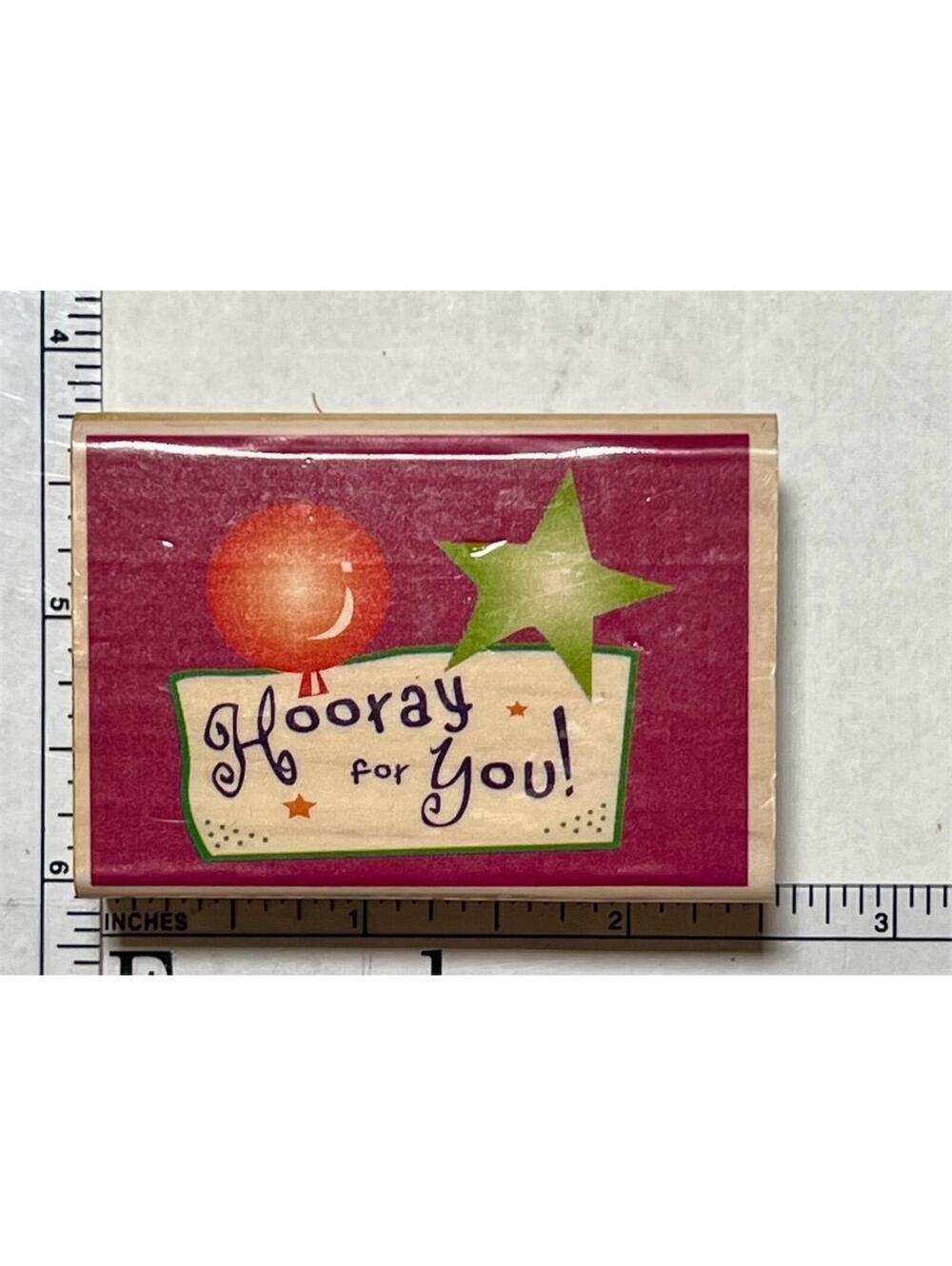 Hallmark Hooray for You! Wood Mounted Rubber Stamp Celebration Card Making Craft